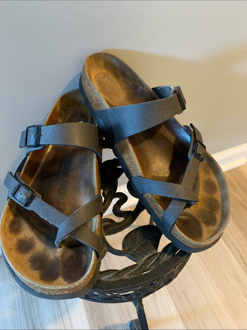 Birkenstock Black Cross-Strap Slide Sandals